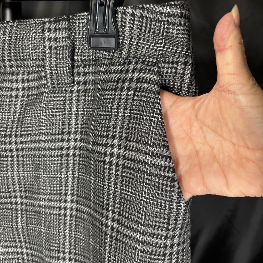 Worthington Woman Pants Plaid Houndstooth Dress Career Side Zipper Size 12 - Picture 5 of 10